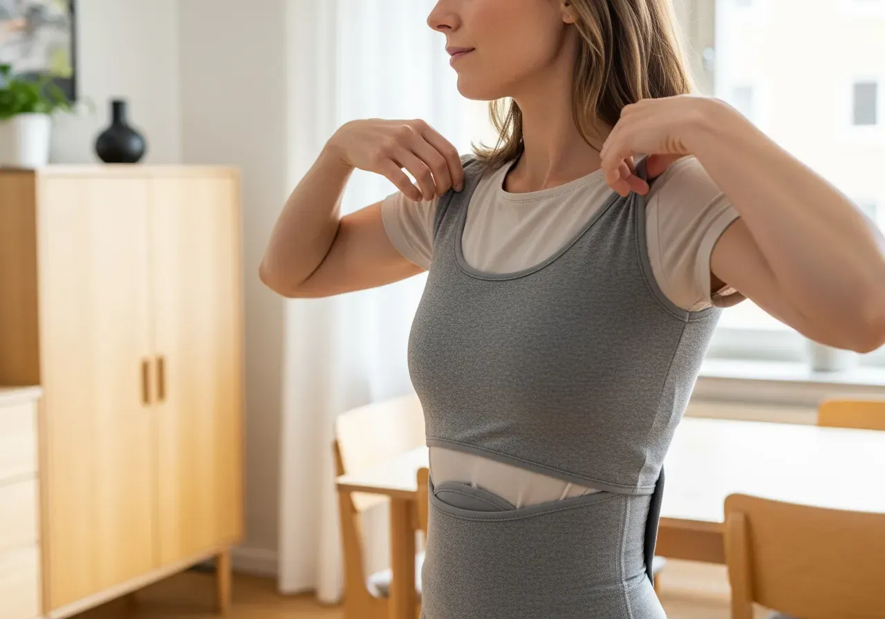 Hållningströja och ryggstöd i vardagen