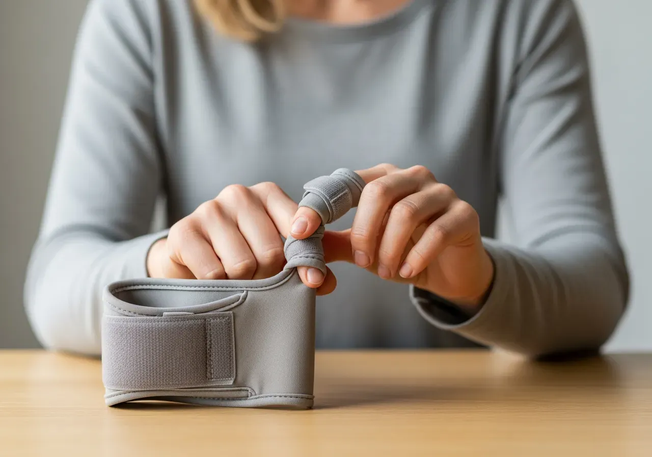 Fingerstöd med kardborre för nybörjare