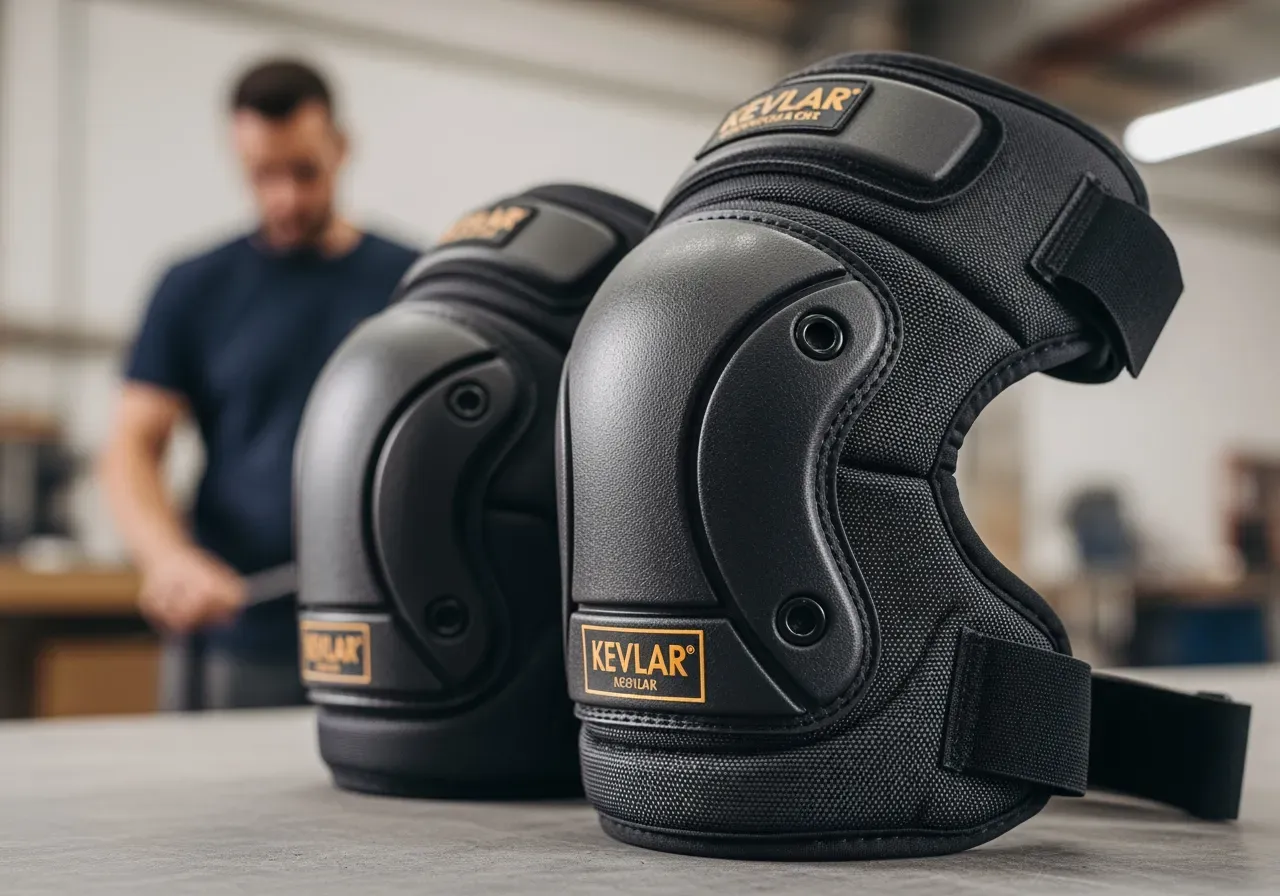 Knäskydd med kudde och kevlar