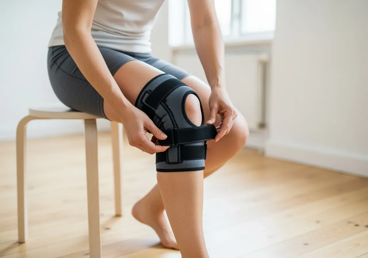 Placering och justering av knäskålsstöd