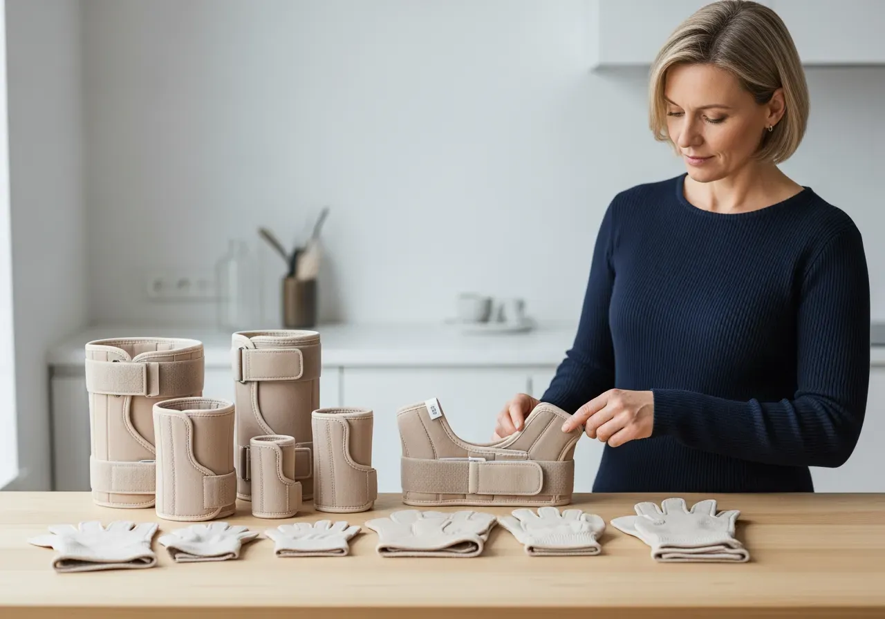 Storlekar för stöd och handskar