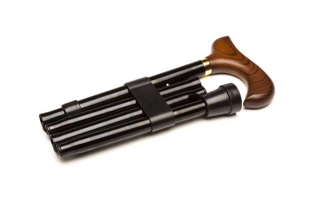 Fällbar stock i aluminium - Svart handtag