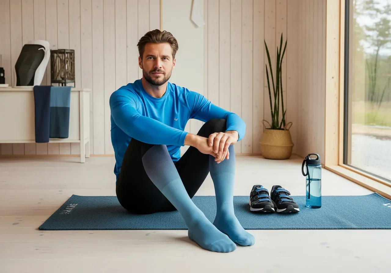 Falke kompressionsstrumpor för löpning