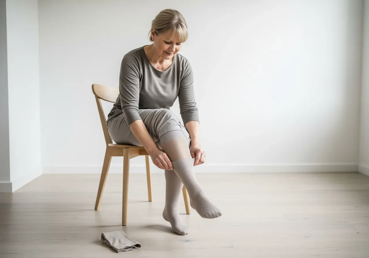 Ta på kompressionsstrumpor enkelt
