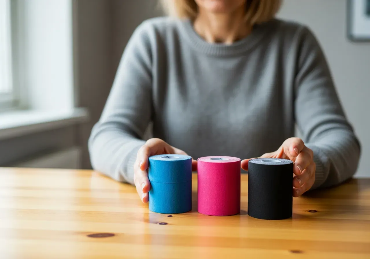 Bas kinesiotejp i tre färger