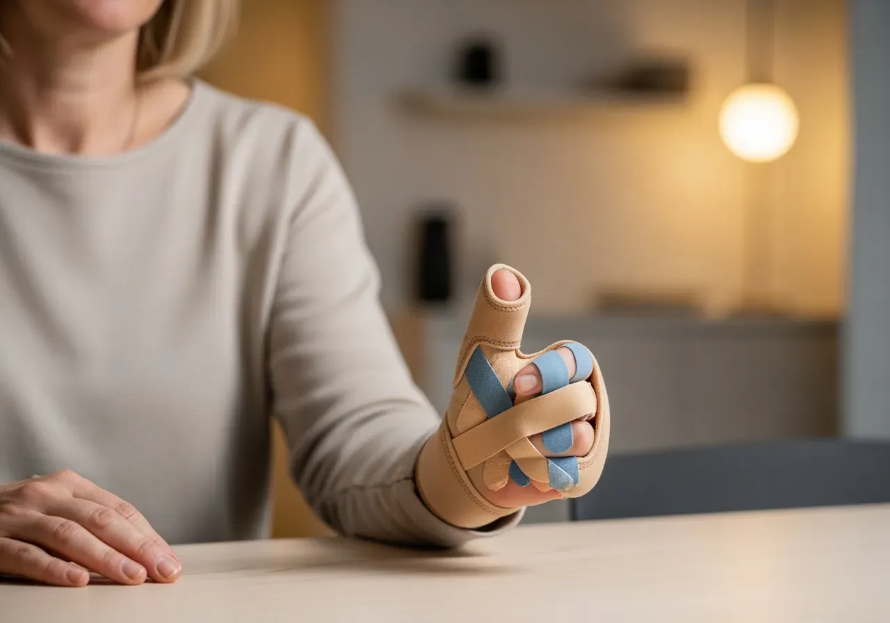 Crosstejp och tumskena för tumme