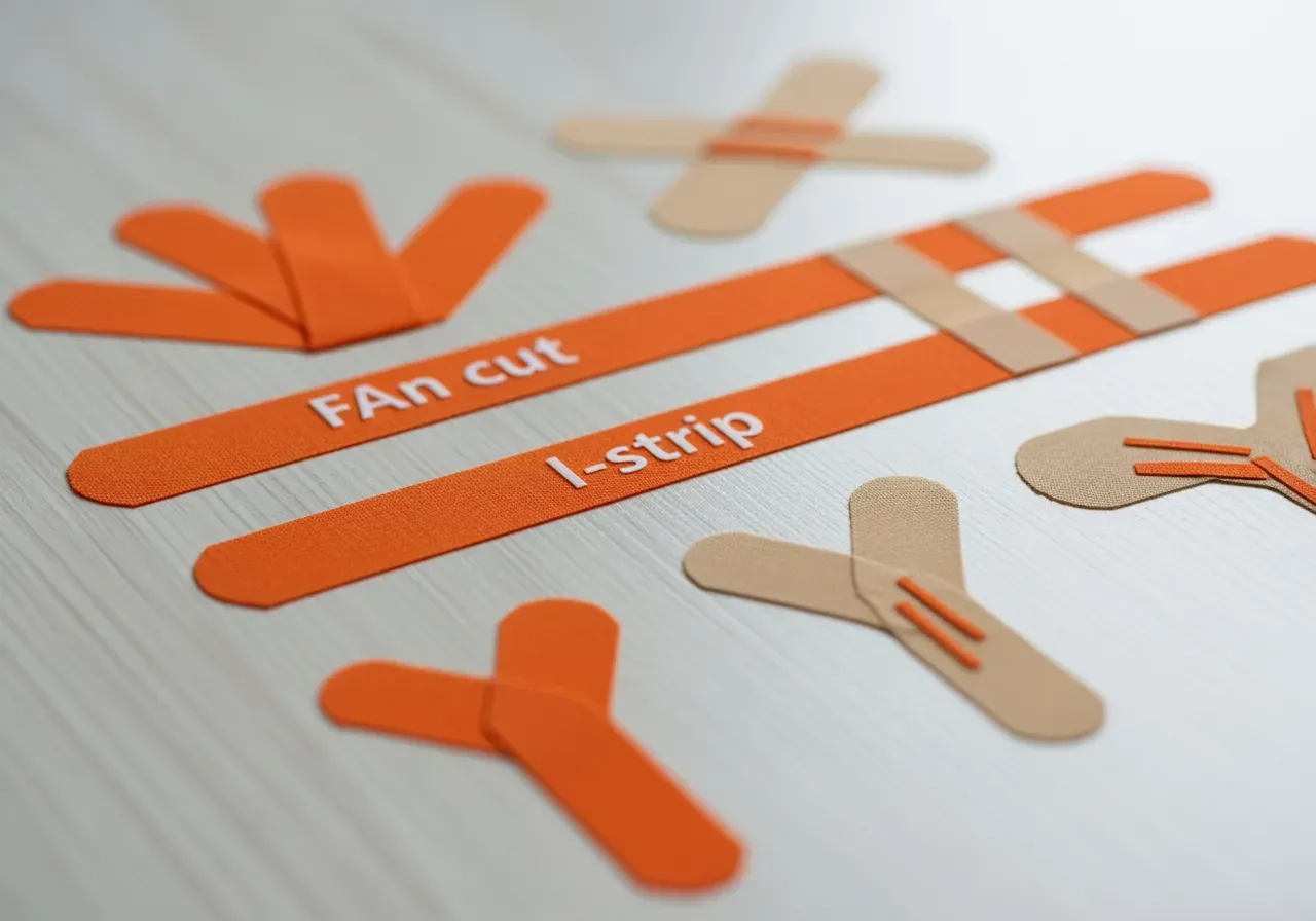 Orange och beige kinesiotejp guide