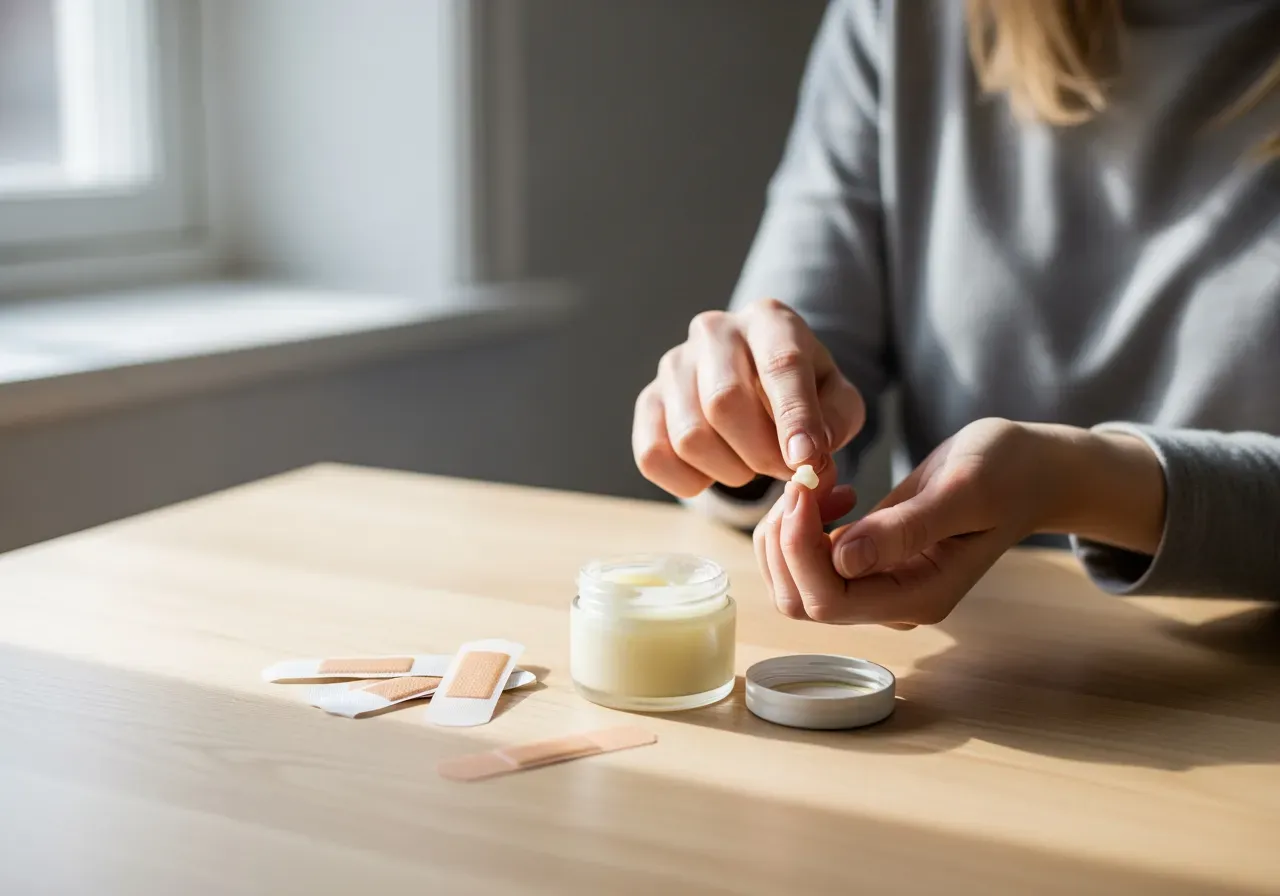 Smärtlindring med salva och plåster